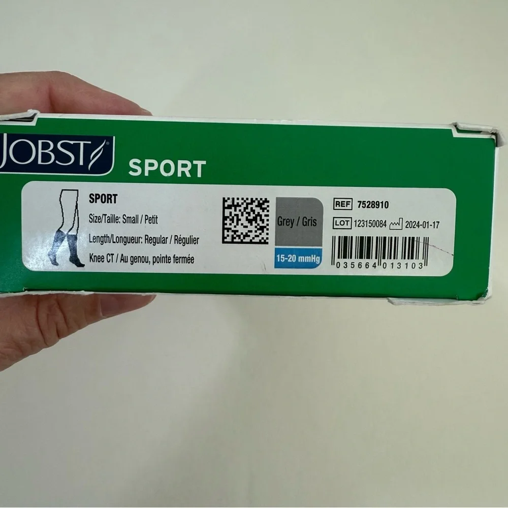 NEW Jobst Sport medical knee high 15-20 mmhg compression Socks‎ size Small gray